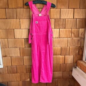 Bright Pink Corduroy Overall dress